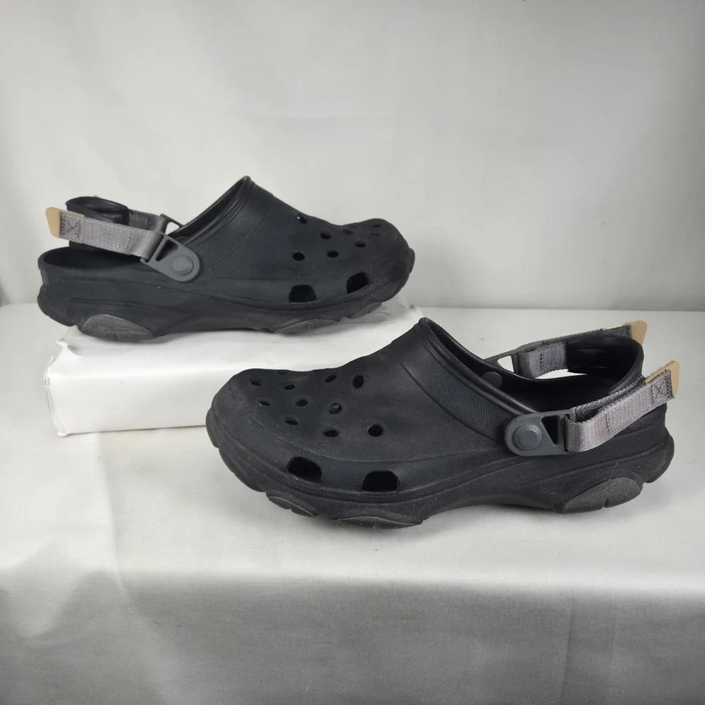 Crocs Classic All-Terrain Clogs Black Adjustable Strap Mens US Size 13